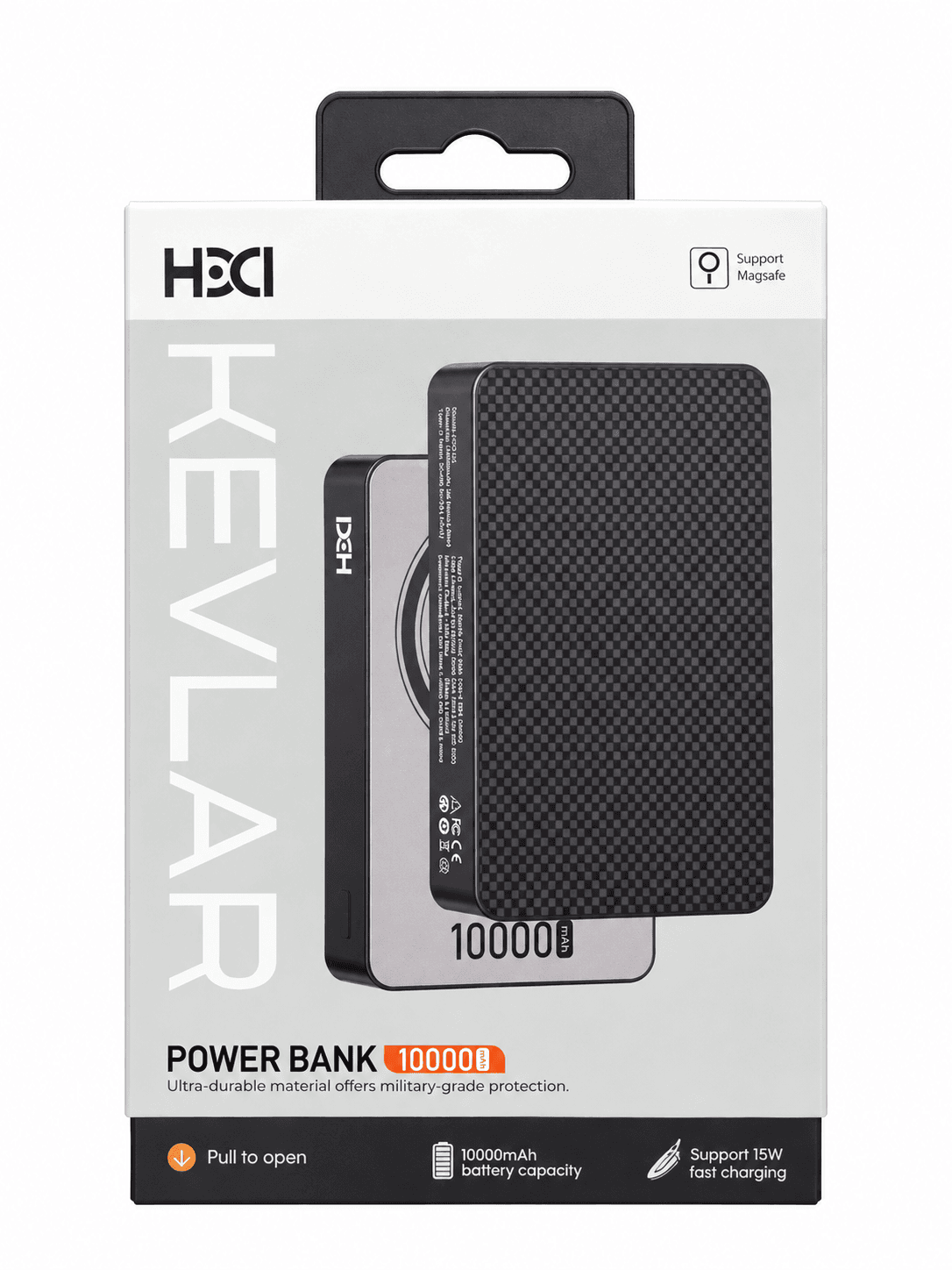 پاوربانک مگسیف HDD مدل Kevlar ظرفیت ۱۰۰۰۰ میلیآمپر ساعت